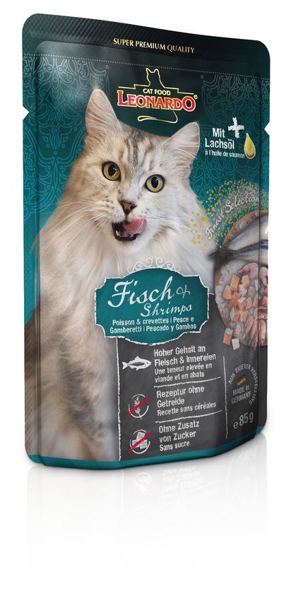 Leonardo Fisch und Shrimps Frischebeutel 85g